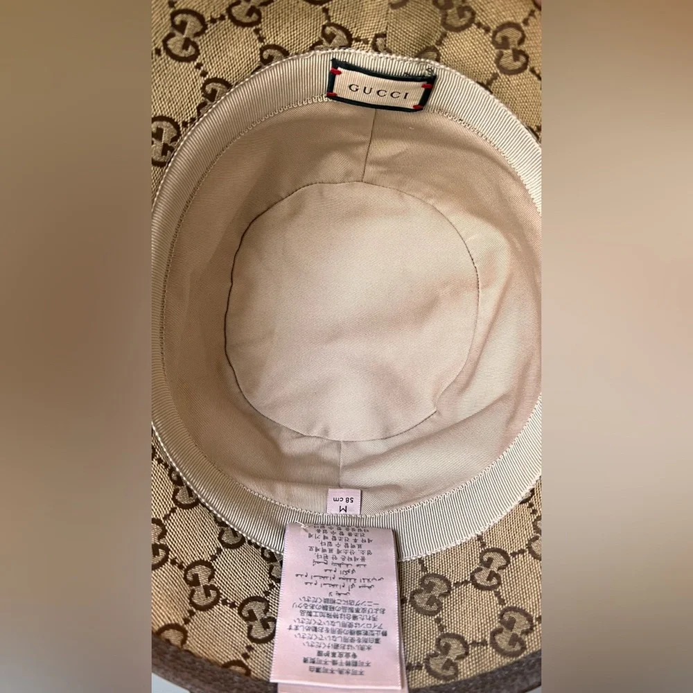 Gucci Tan and Brown Monogram Hat - Picture 6 of 15